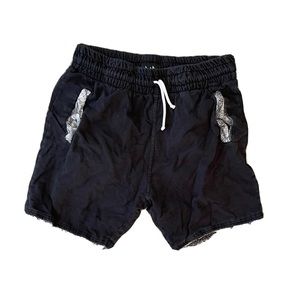 Vintage RAD 90s black two toned cotton shorts sweatpants material unisex